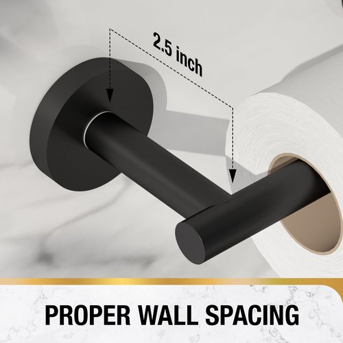 HITSLAM Toilet Paper Holder - Matte Black Double Post Pivoting Design | Durable SS304 Stainless Steel