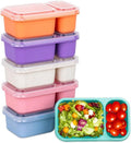 DOSEWART 2-Compartment Snack Containers - Eco-Friendly Wheat Straw Meal Prep Packs | 6-Pack