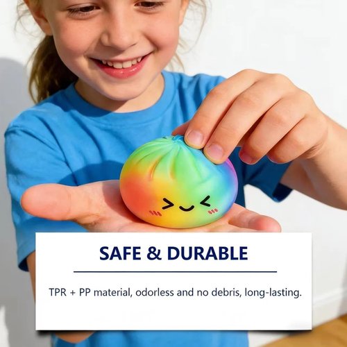 Glitter Dumpling | Colorful Squishy Stress Balls Fidget Toy - Sensory Desk Toy for Stress Relief (2-Pack)