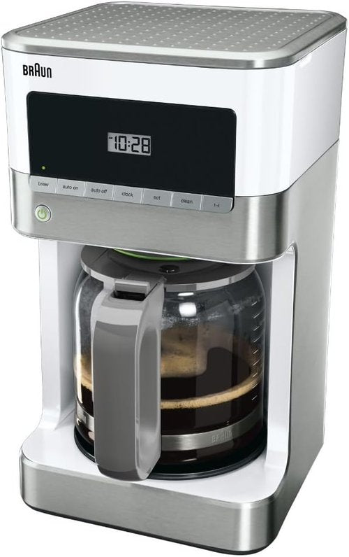 Braun KF6050WH BrewSense Drip Coffee Maker - Sleek White Design for Perfect Brews