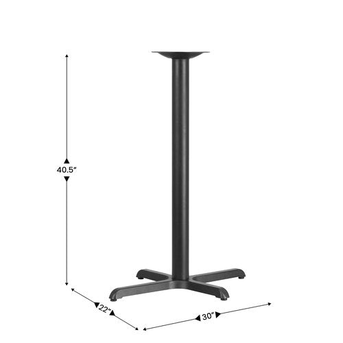 Flash Furniture Beverly 23.5'' x 29.5'' Restaurant Table X-Base with 3'' Dia. Bar Height Column