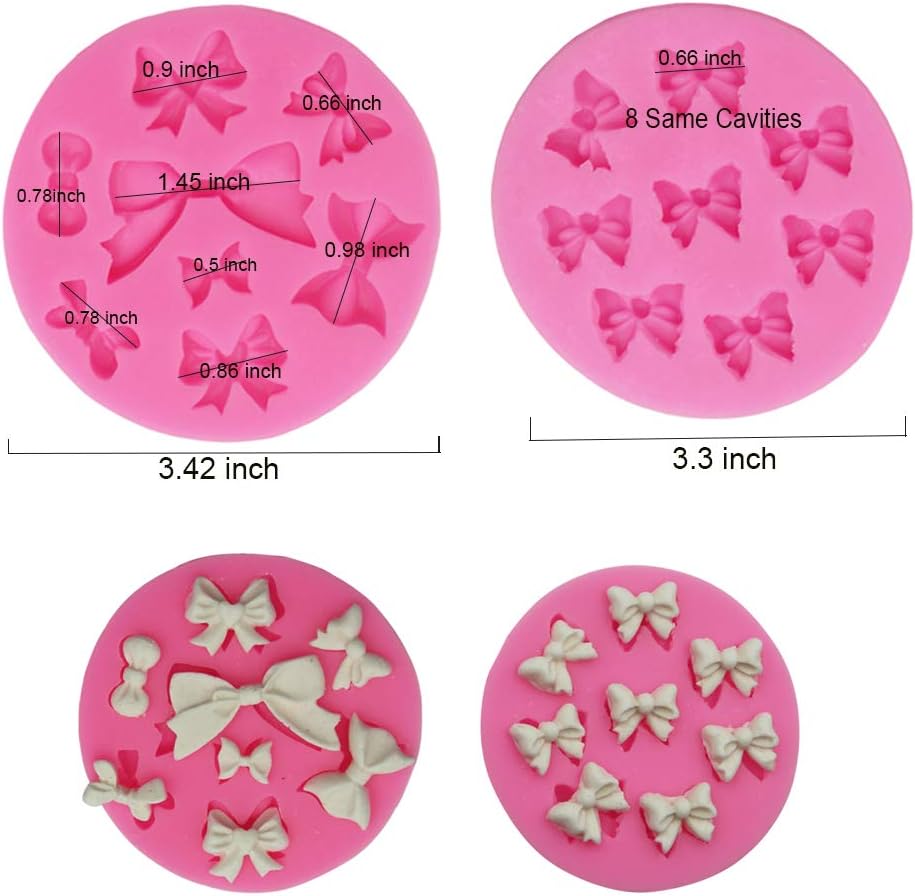Skiennix Mini Bow Silicone Fondant Mold - Perfect for Cake & Cupcake Decorations | Ideal for Birthday Parties