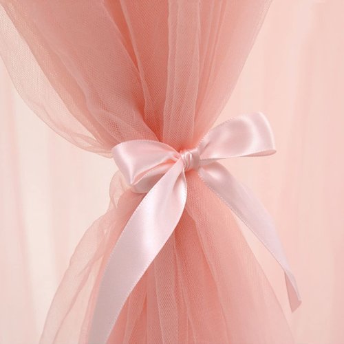 Anmas Home Bed Canopy Mosquito Net with Star Lights，Princess Play Canopy for Girls Room - Dome Net Curtains for Baby Game Dream Castle, Girls Room Decor, Pink