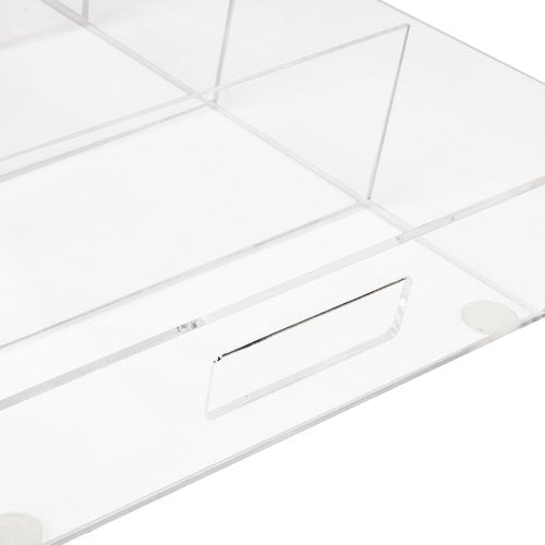 Mind Reader Snack Tray, Countertop Organizer, Snack Tray, Pantry, Breakroom, Kitchen, 19.25" L x 11.3" W x 3.3" H, Clear