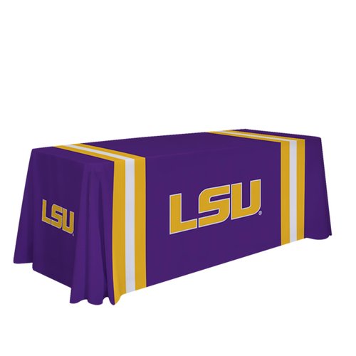 Victory Corps LSU Tigers College Sports Printed Table Throw - NCAA Licensed - Polyester - School Tablecloth (Purple, Yellow, White) (6' Draped)