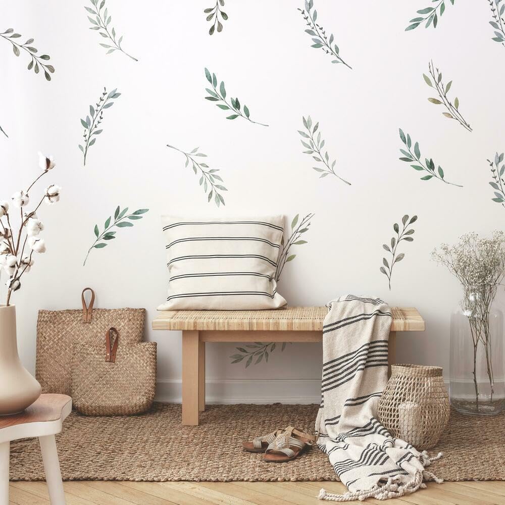 RoomMates Rustic Country Leaves Wall Decals - Easy Peel and Stick Decor for Home | 12 Decals