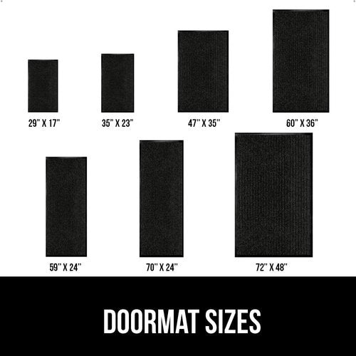 GORILLA GRIP Waterproof Door Mat - Heavy Duty Entryway Rug for Home & Office | 29x17, Black