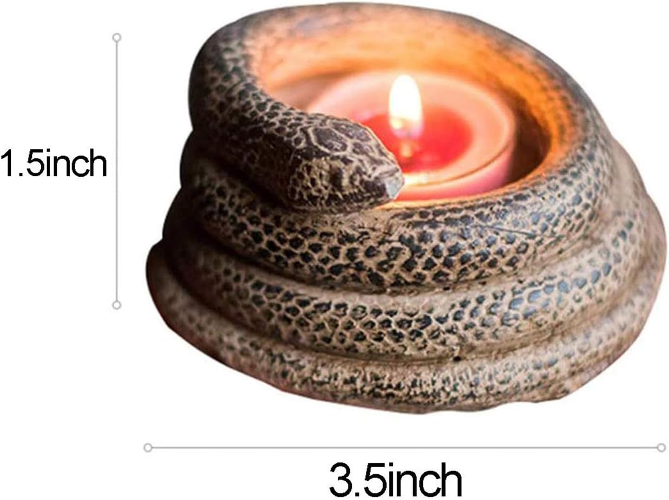 Skiennix Coiled Snake Candlestick Holder - Resin Tealight Candleholder | Serpent Sculpture Decor (2 Pcs)