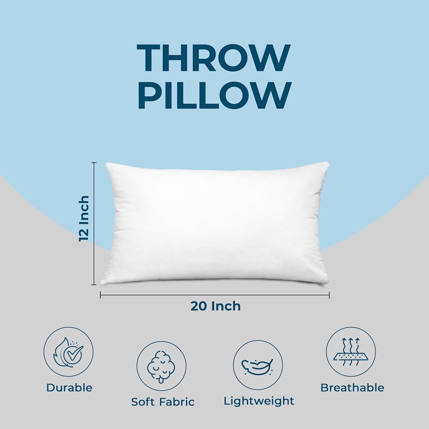 Utopia Bedding Throw Pillows - Set of 4 Fluffy Down Alternative Decorative Pillows | 12 x 20 Inches, White