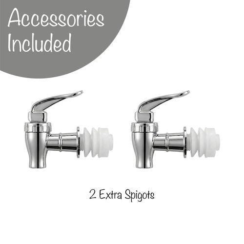 Style Setter Canyon Glass Beverage Dispenser with Stand Set of 2-1.3 Gallon Drink Dispenser with Stand & Spigot - Leak-Proof Lemonade Dispenser - Punch Dispenser for Parties, Weddings, Birthdays