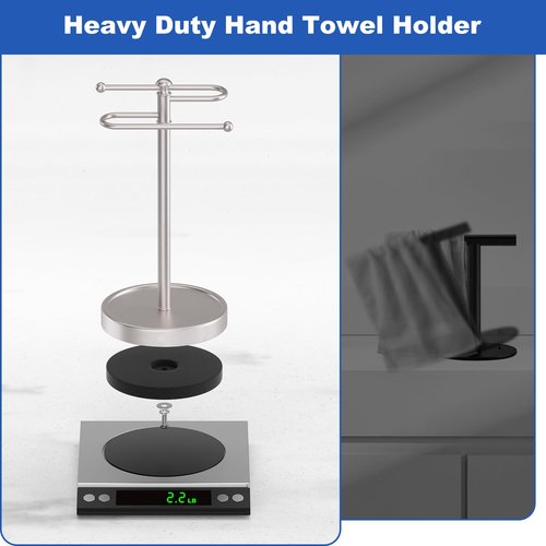 Hand Towel Holder, 304 Stainless Steel Heavy Duty S Shape Hand Towel Stand Free Standing Towel Bar for Bathroom Kitchen Countertop