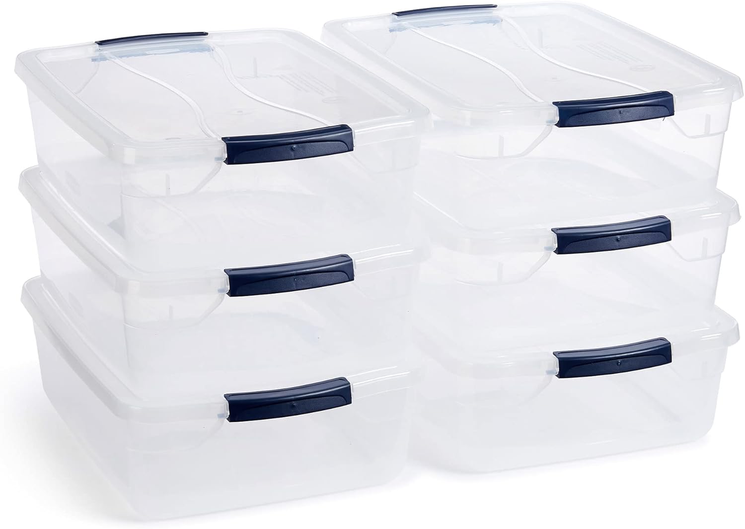 Rubbermaid Cleverstore 17 Qt Clear Storage Bins - Stackable, BPA-Free, 6-Pack | Made in USA