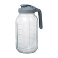 Novelinks 64OZ Glass Pitcher with Lid, Wide Mouth Mason Jar Pitcher, Leak-proof Water Jug for Juice, Milk,iced Coffee Lemonade Tea,2 Pack