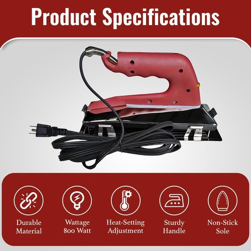 Zimpty ZY305 10in. 800 Watt Carpet Seaming Iron