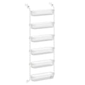 SONGMICS Over the Door Pantry Organizer, 6-Tier Kitchen Pantry Door Organizer with Adjustable Tall Baskets, Hanging Spice Rack, for Bedroom Bathroom Laundry Room, Transparent UKCS046WG01