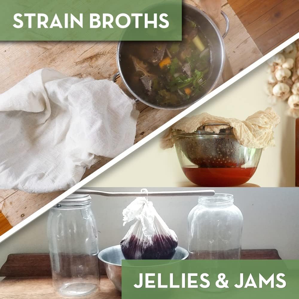 Organic Unbleached Cotton Cheesecloth - GOTS Certified Fine Strainer | Large 18 Sq.Ft. Reusable Cloth