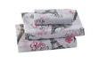 Kids Zone Home Collection Sheet Set Girls/Teens Paris Eiffel Tower Hearts Flowers White Pink Black Pink/White New # Flatscreen Paris (White, Twin)