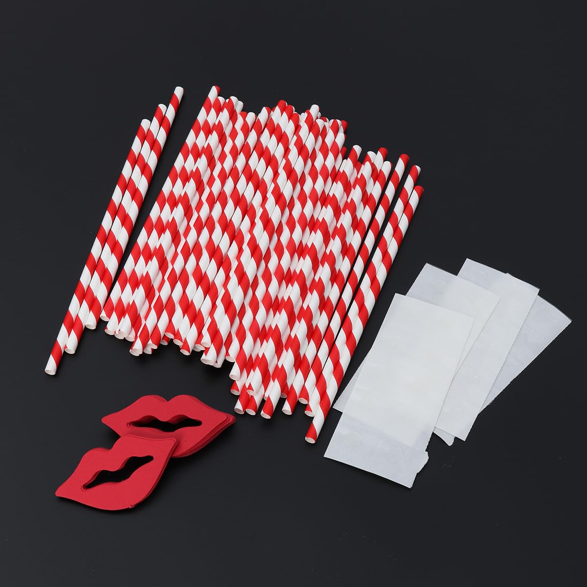 Paper Drinking Straws Red Lips Decorative Cocktail Drinking Straws for Birthday Wedding Christmas Shower Theme Decoration Supplies（40 Pack）
