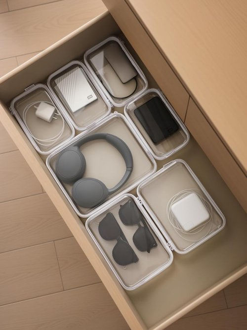 CoiiJoii Large Clear Hard Shell Zippered Case - Waterproof Diaper Bag Organizing Pouches | 3PCS Set
