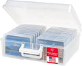 IRIS USA Photo Organizer Box - 4" x 6" Storage with Handle & 16 Inner Cases for Crafts - Clear
