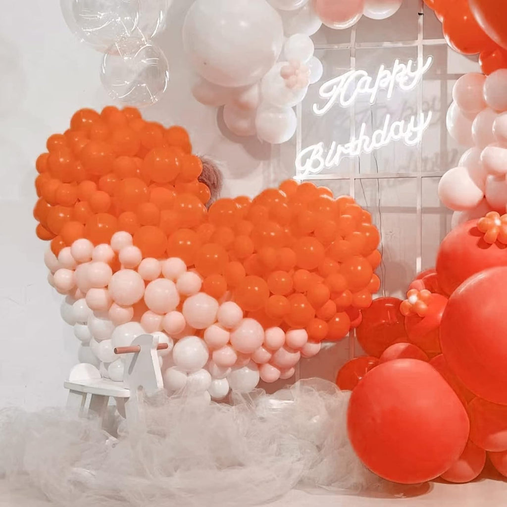 Orange Balloons | 110 Pcs Mini 5-Inch Thick Latex Balloons for Birthday & Baby Shower Decor