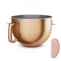 Wiselet Copper Color Stainless Steel 6 Quart Mixing Bowl for Kitchen Aid Professional Bowl Lift Stand Mixer, Heavy Duty Extra Mixer Bowl fits KP26, KB26, Dishwasher Safe, Ergonomic Handle