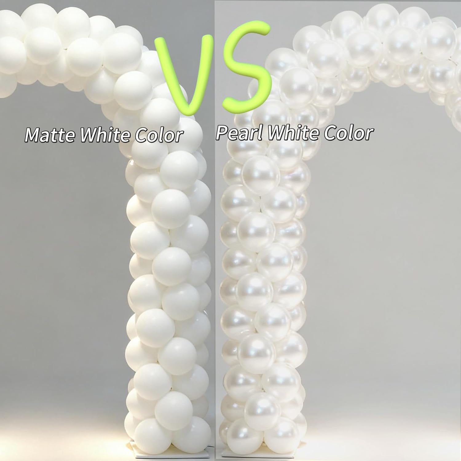Pearl White Balloons - 12 Inch Matte Latex Balloons for Weddings, Birthdays & Baby Showers | 50PCS