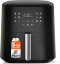 QIDO Air Fryer - 5 QT Compact Airfryer with Touchscreen Controls & Nonstick Basket - Black