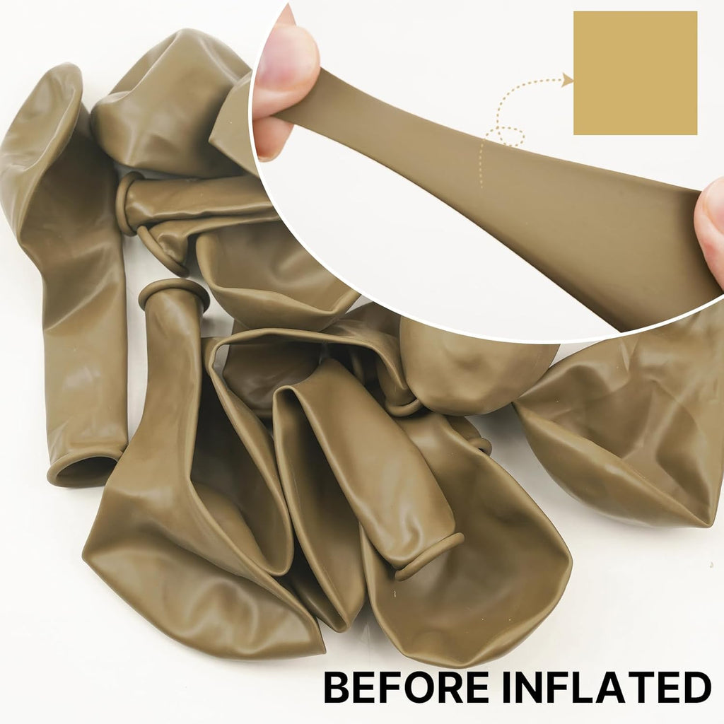 PartyWoo Tan Balloons - 140-Piece Light Brown Neutral Boho Balloon Arch Kit | Wedding & Baby Shower Decor