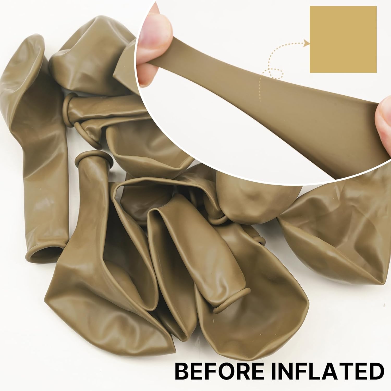 PartyWoo Tan Balloons - 100 Pcs 12 Inch Light Brown Latex Balloons for Weddings & Events