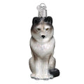 Old World Christmas Sitting Wolf Glass Blown Ornament for Christmas Tree, Handcrafted Holiday Decoration, Wildlife Animal Collection
