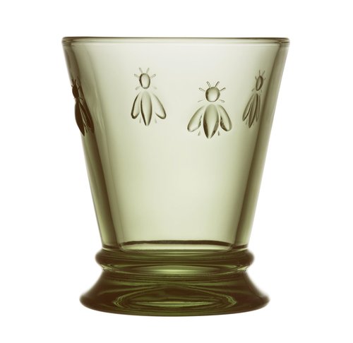 La Rochere Napoleon Bee Olive Green Tumbler Set of 6 – La Rochere Bee Glassware Sets – Fancy Glassware Drinking Glasses (10 oz)