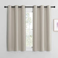 NICETOWN Kitchen Curtains - Thermal Insulated Grommet Draperies for Room Darkening | Natural, 2 Panels (W42 x L48 inches)