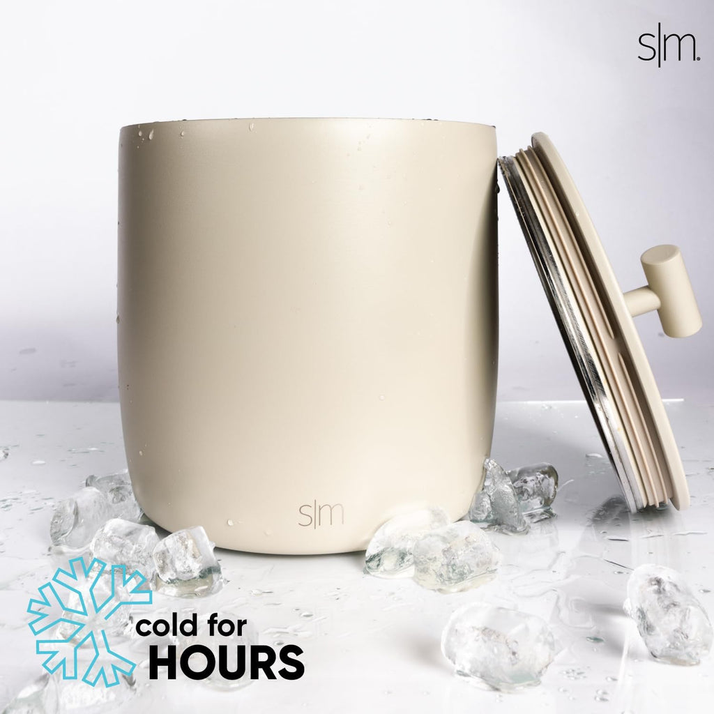 Simple Modern Vacuum Insulated Ice Bucket with Lid and Scoop | For Cocktail, Champagne, Wine, Beer, & Hosting | Stainless Steel 100oz Capacity for Large Parties | Rocks Collection | Simple Stainless