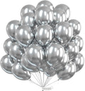 PartyWoo Silver Balloons - 101pcs 12 Inch Latex Helium Balloons for Celebrations & Events