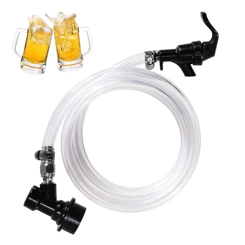 Dbgogo 3FT Ball Lock Beer Line Assembly Kit - 5/16" Liquid Line with Picnic Tap Faucet & Quick Disconnect PVC Tubing Ball Lock Picnic Tap for Corny Keg Ball Lock Keg Beer Dispenser Soda Dispensing