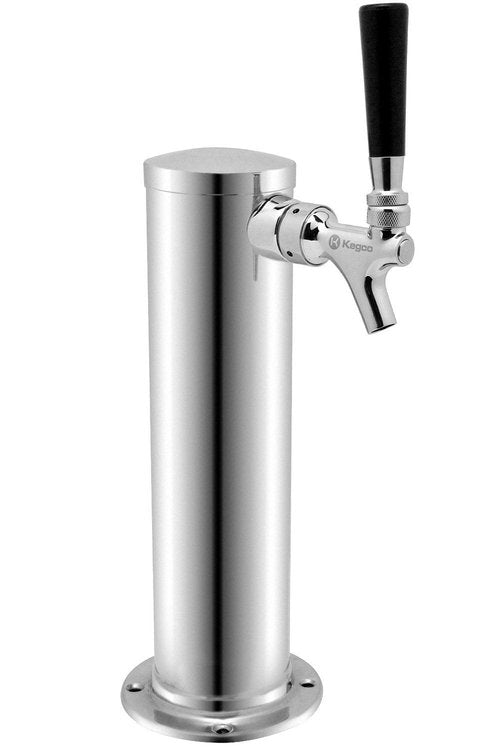 Kegco KC D4743T-Ss Polished Single Faucet Draft Beer Tower, 3" Column, Stainless Steel