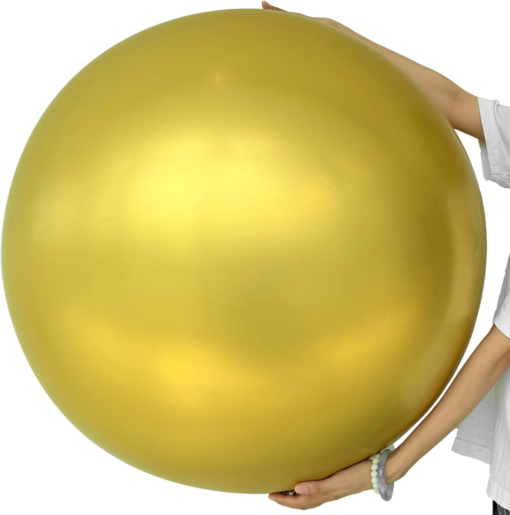 Skiennix 36 Inch Metallic Gold Balloons - Jumbo Chrome Latex Balloons for Graduation & Party Decor