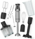 MuellerLiving Immersion Hand Blender Set - 8-Speed Mixer with Stainless Steel Blade & 7 Attachments