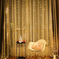 ANUONER 3x3M,300 LEDs USB Curtain Light for Bedroom,8 Modes Hanging Lighting LED Curtain Lights for Wedding Party Christmas Home Garden Outdoor&Indoor Decorations(Warm White)