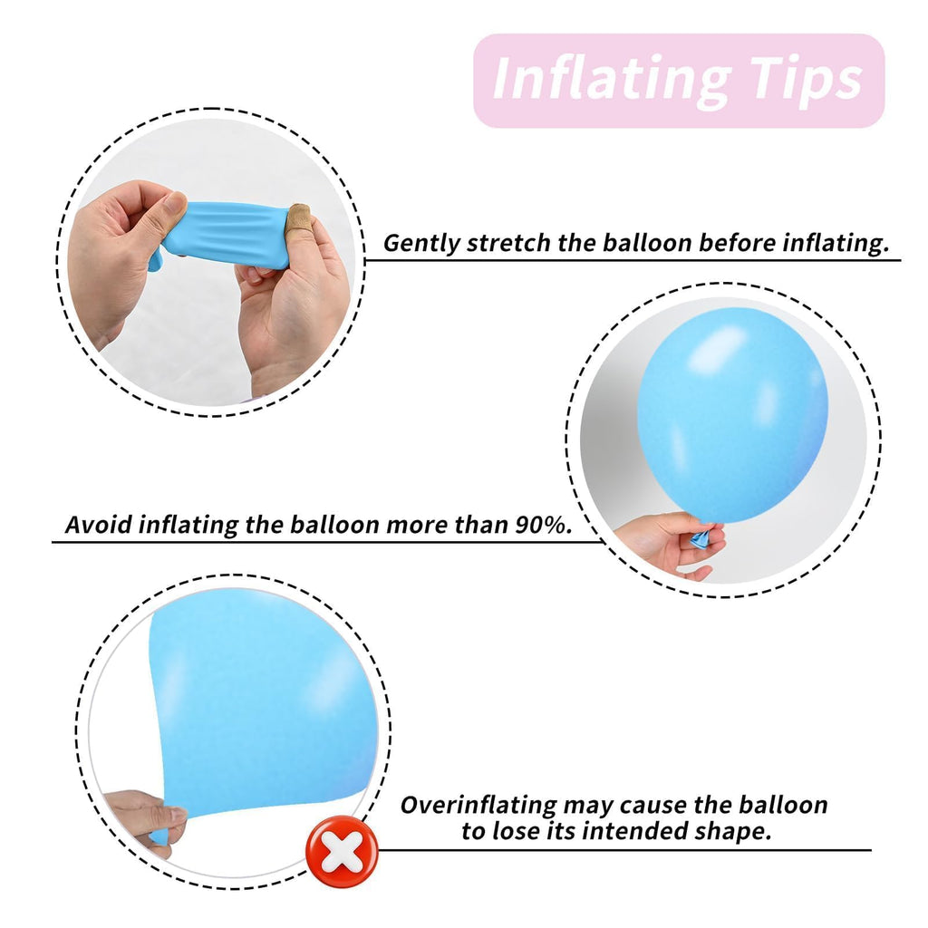 Paready Pink and Blue Balloon Set, 50Pcs Metallic Blue Pink Balloons, 12 Inch Pastel Confetti Royal Balloons for Kids Cartoon Baby Shower Gender Reveal Birthday Party Decorations