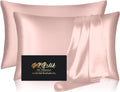 Skiennix Mulberry Silk Pillowcases - Smooth Anti-Acne Set of 2 | Coral Standard Size with Zipper