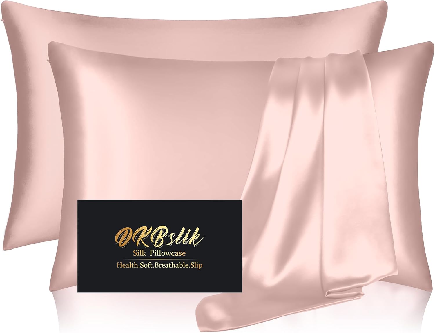 Skiennix Mulberry Silk Pillowcases - Smooth Anti-Acne Set of 2 | Coral Standard Size with Zipper
