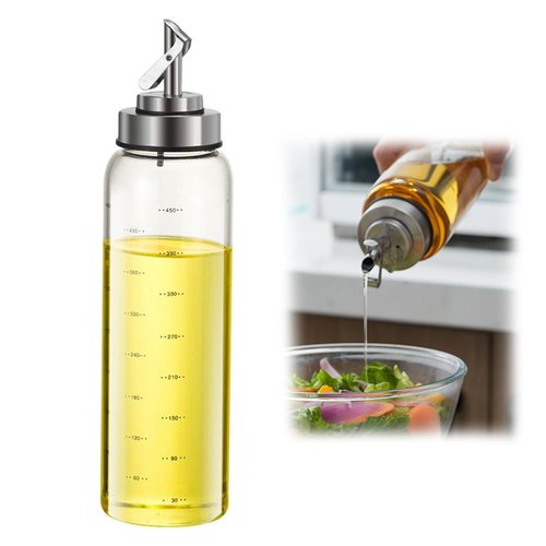 IVICOO Olive Oil Dispenser Bottle,Oil Dispenser For Kitchen,Bottles For Kitchen,17 Oz Automatic Opening And Closing Leak Proof Glass Dispenser