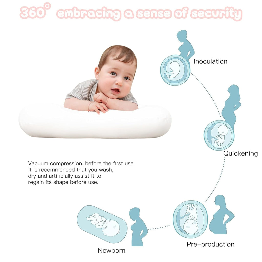 Baby Lounger - Bionic Design for Newborns | Soft Organic Cotton, Breathable for Infants 0-18 Months (White)