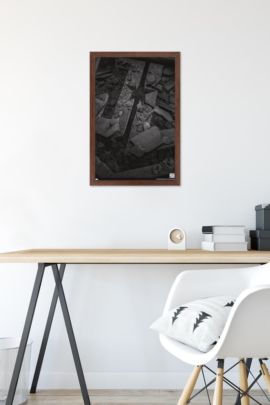 Trends International DC Comics Movie Zack Snyder's Justice League - Logo Wall Poster, 22.4L x 14.7W, Mahogany Framed Version
