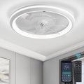 ZHIANN Ceiling Fans with Lights and Remote, 19.3" Low Profile Ceiling Fan, Dimmable Brightness and Color Temperature, 6 Wind Speeds Flush Mount Fan Light for Bedroom, Living Room and Kids Room, White
