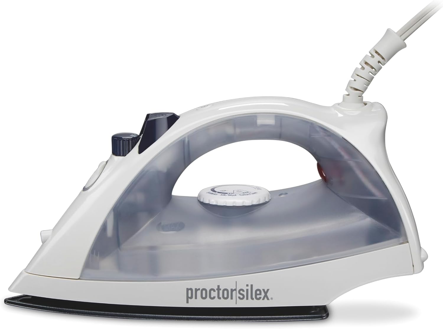 Proctor Silex Iron & Vertical Steamer - 1200 Watts with Nonstick Soleplate & Adjustable Spray | White