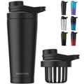 Greatyos Stainless Steel Shaker Bottle with Noise-Free Design - Patented 24 oz Insulated Metal Shakers Bottles Cup for Protein Mixes and Pre Workout 100% Leak Proof (Camouflage Flag)