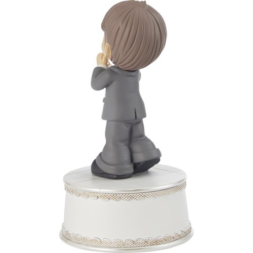 Precious Moments Holy Communion Boy Figurine, Wind Up Musical First Communion Gift for Boys, Resin Religious Keepsake
